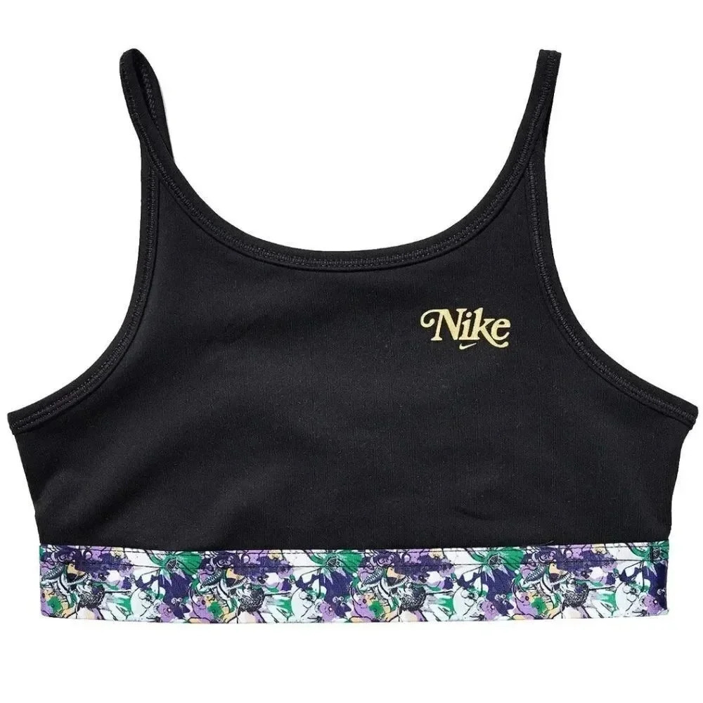 Nike Kids Dri-FIT Trophy Bra Energy Black/Metallic‎ Gold Size XL